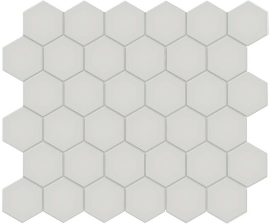 2" Warm Grey Matte Hex Mosaic