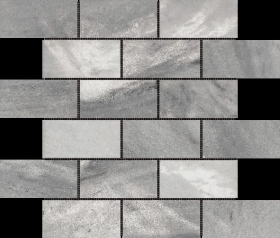 2"x4" Brick Ice Grey Mosaic