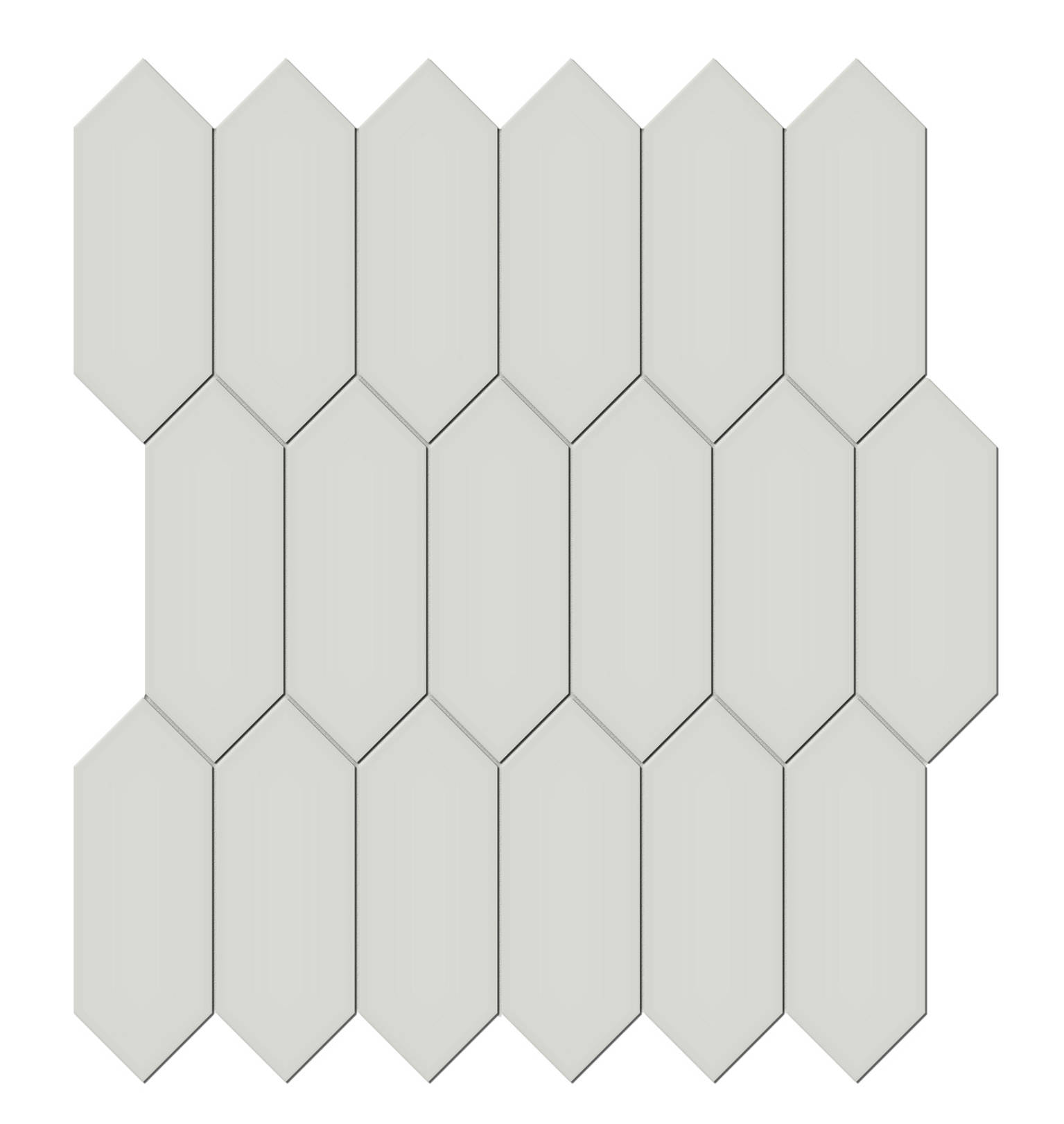 2x5 Warm Grey Glossy Picket Mosaic | Marino Tile NY