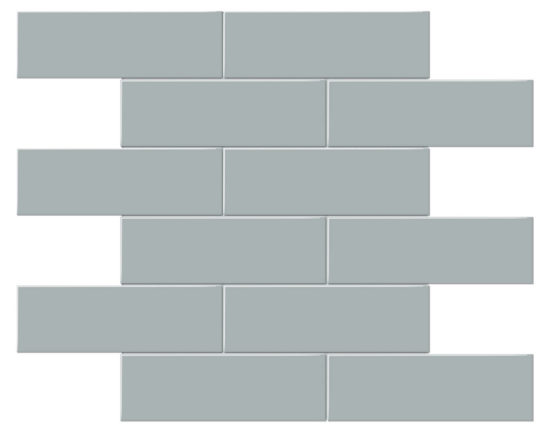 2x6 Cloud Blue Glossy Brick Mosaic | Marino Tile NY