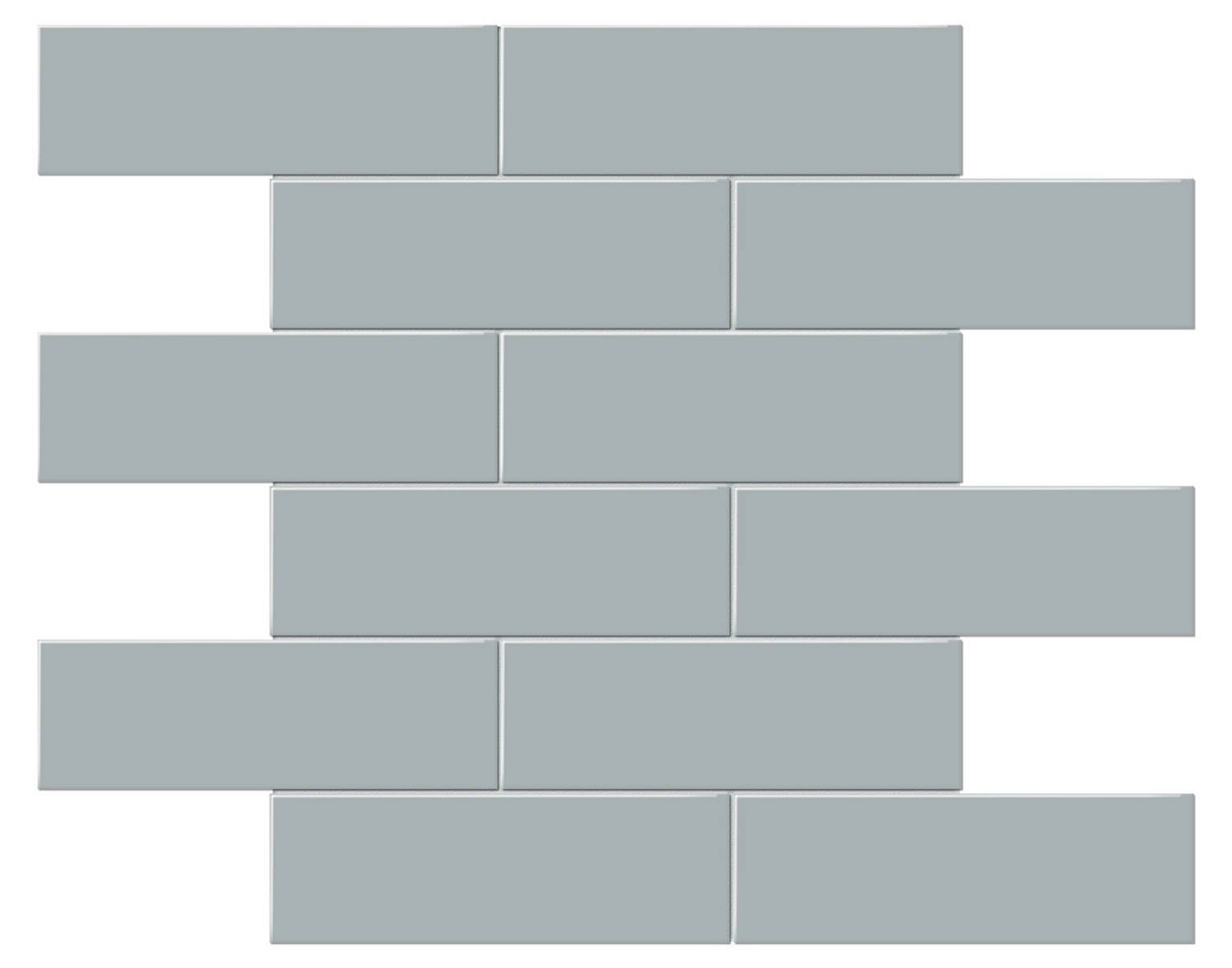 2x6 Cloud Blue Matte Brick Mosaic | Marino Tile NY