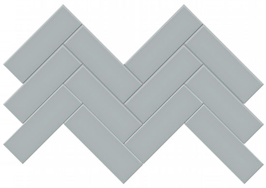2x6 Cloud Blue Matte Herringbone Mosaic
