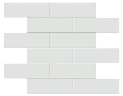 2×6 Gallery Grey Glossy Brick Mosaic