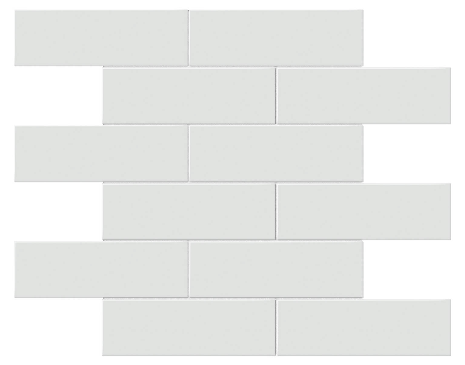 2x6 Gallery Grey Glossy Brick Mosaic | Marino Tile NY