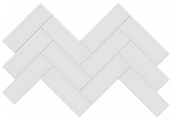 2x6 Gallery Grey Glossy Herringbone Mosaic