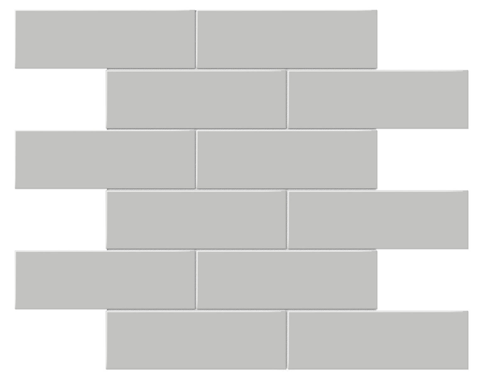 2x6 Loft Grey Glossy Brick Mosaic | Marino Tile NY