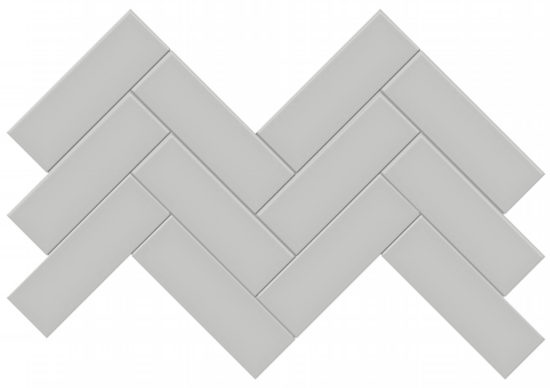 2x6 Loft Grey Glossy Herringbone Mosaic