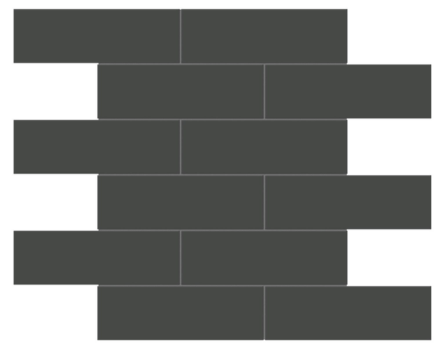 2x6 Retro Black Glossy Brick Mosaic | Marino Tile NY