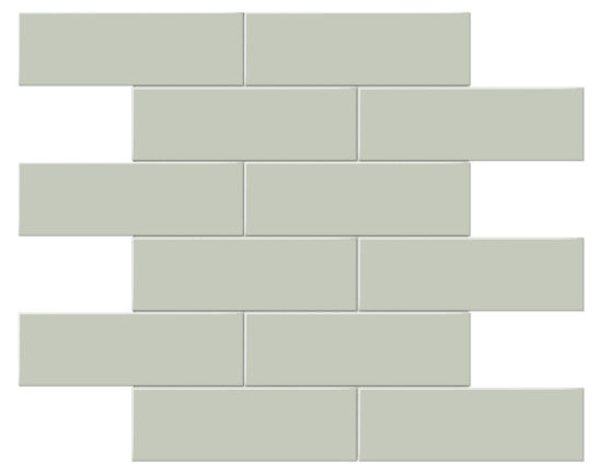 2x6 Soft Sage Glossy Brick Mosaic | Marino Tile NY