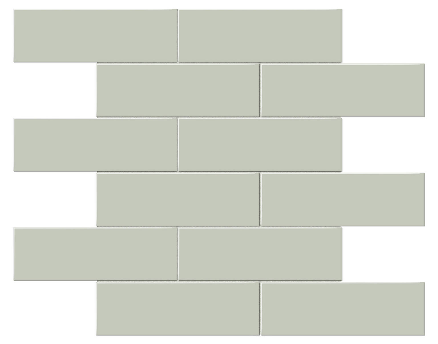 2x6 Soft Sage Matte Brick Mosaic | Marino Tile NY