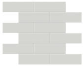 2x6 Warm Grey Glossy Brick Mosaic | Marino Tile NY