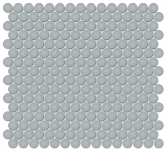 3/4" Cloud Blue Matte Penny Round Mosaic