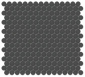 3/4" Retro Black Matte Penny Round Mosaic | Marino Tile NY