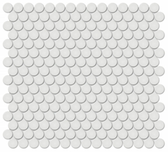 3/4" Vintage Grey Glossy Penny Round Mosaic | Marino Tile NY