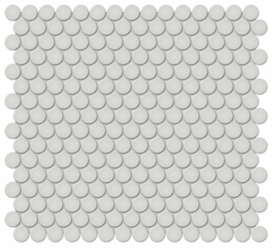 3/4" Warm Grey Matte Penny Round Mosaic