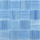3"X3" Glass Pool Striped Light Blue Mosaic | Marino Tile NY