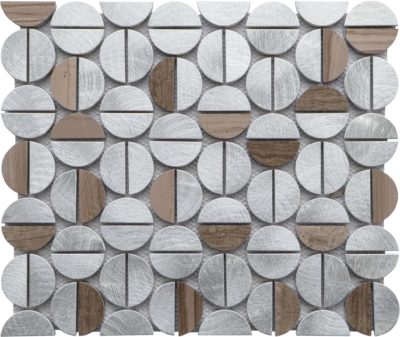 Aluminum & Marble Semi Circle 19 Brown