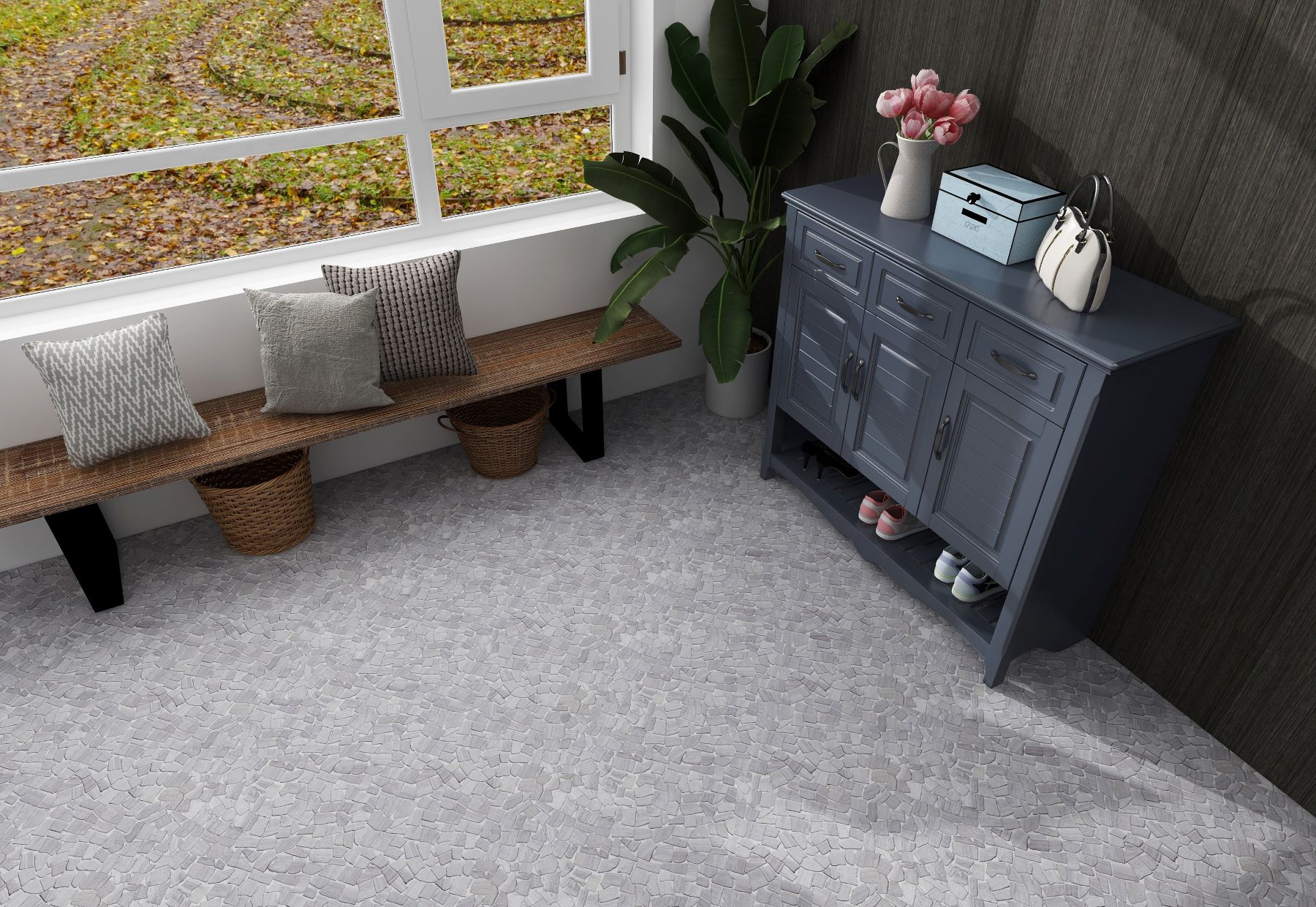 Beige Limestone Matte Mini Opus Interlocking  | Marino Tile NY