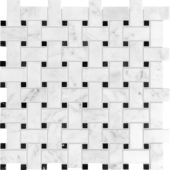 Bianco Venatino Basketweave Polished Mosaic | Marino Tile NY