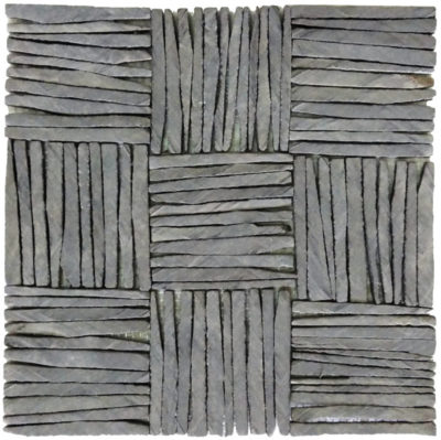 Black Slate Multiple Square Interlocking Mosaic