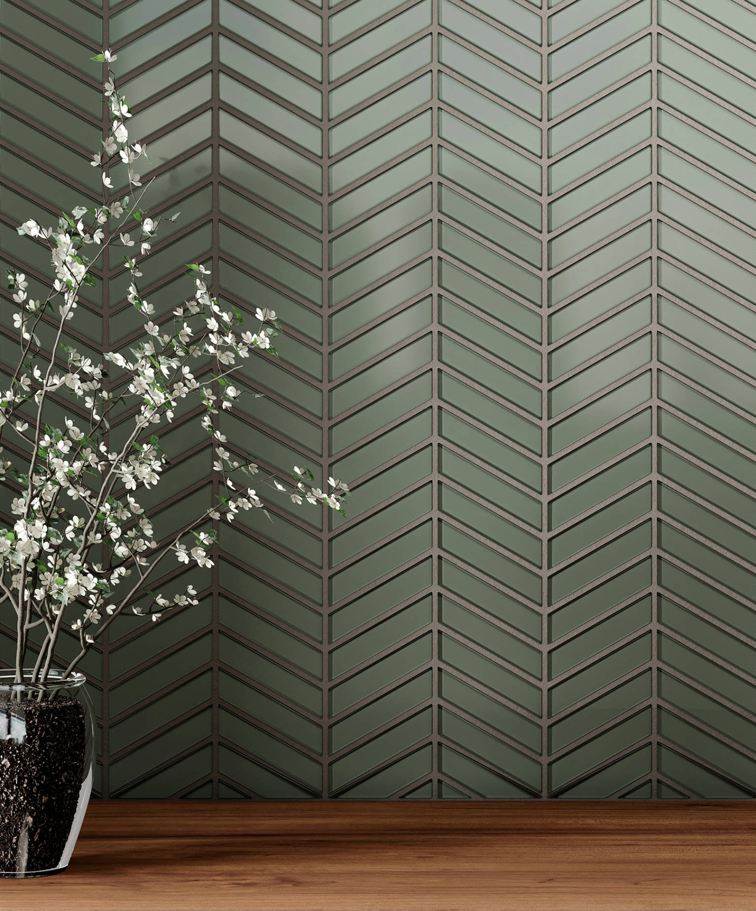 Bliss Element Smoke Chevron Mosaic | Marino Tile NY