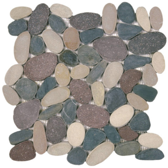 Color Xl Sliced Matte Pebble Interlocking Mosaic | Marino Tile NY