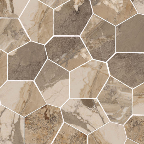 Dynasty Taupe Polished/Matte 11X12 Eggs Mosaic