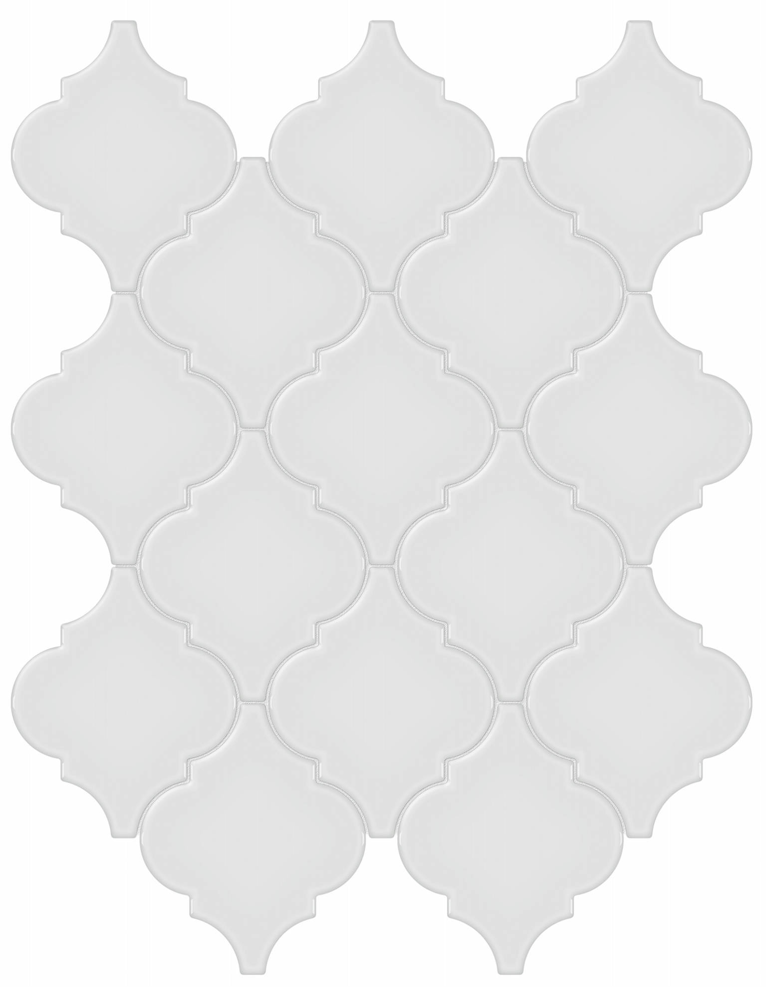 Gallery Grey Glossy Arabesque Mosaic