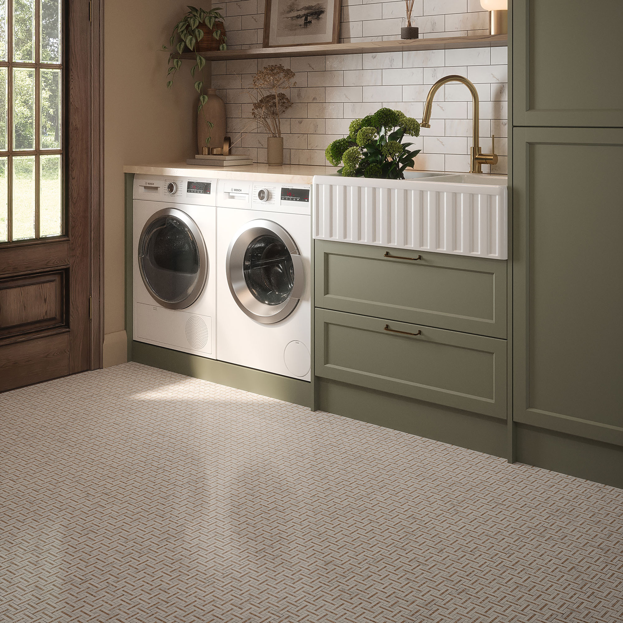 Gazebo Cream Mosaic | Marino Tile NY