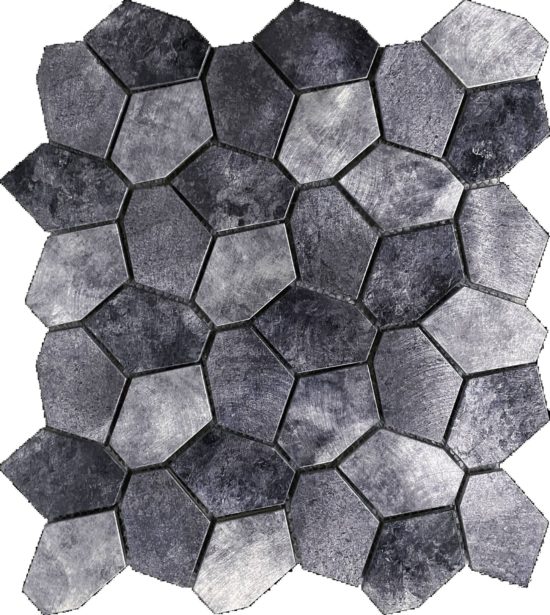 Hexagon Aluminum Mix Grey 11.4"x12.2" | Marino Tile NY