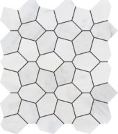 Irregular Hexagon White Grey Marble | Marino Tile NY