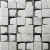 Marble & Glass 2"x2" White Mix Mosaic | Marino Tile NY