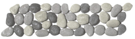Mix Grey Reconstituted Pebble Interlocking Border | Marino Tile NY