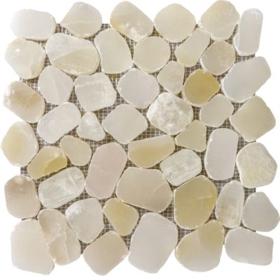 Onyx Light Beige Pebble Mosaic 12″x12″