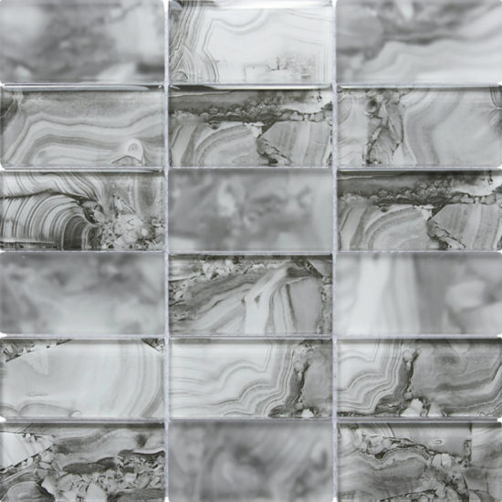 Onyx Pattern Grey Glass Sheet Mosaic | Marino Tile NY
