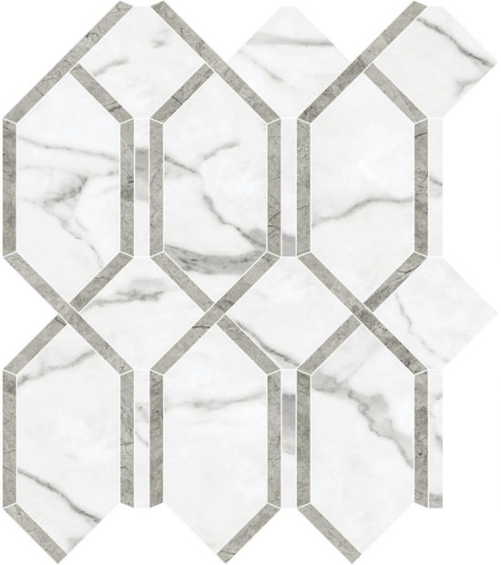 Statuario Venezia Polished Modella Mosaic | Marino Tile NY