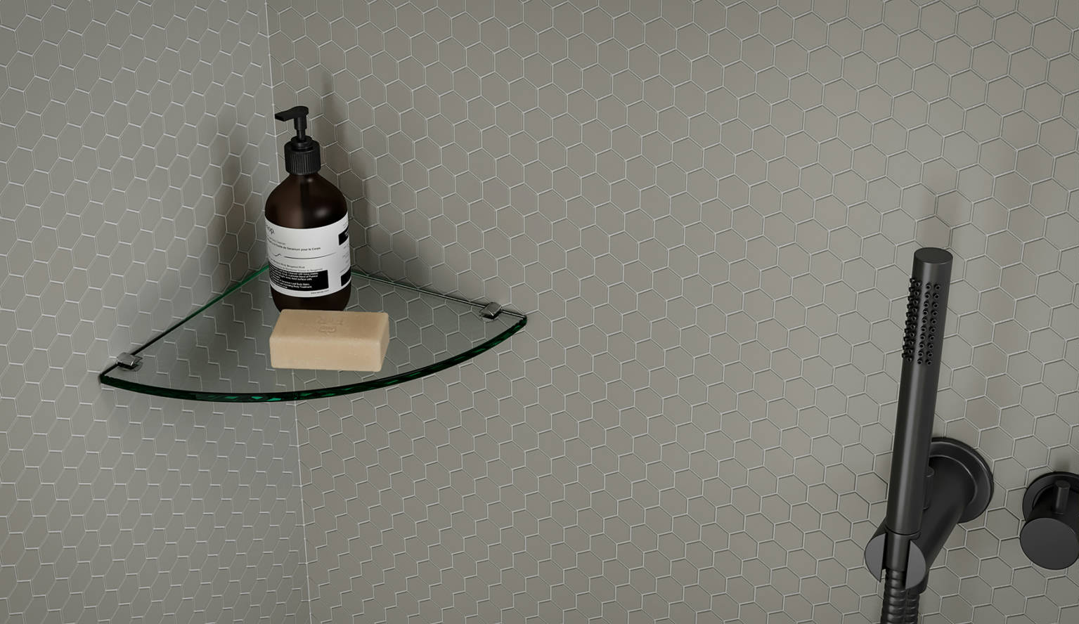 Traditions Taupe Matte 1in Hex Mosaic | Marino Tile NY