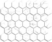 Treasure Ice White Marble 2x2 Carved Hexagon Mosaic | Marino Tile NY