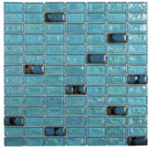 Turquoise Glass And Ceramic Brick 3/4 | Marino Tile NY