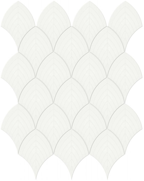 White Glossy Scallop Mosaic | Marino Tile NY